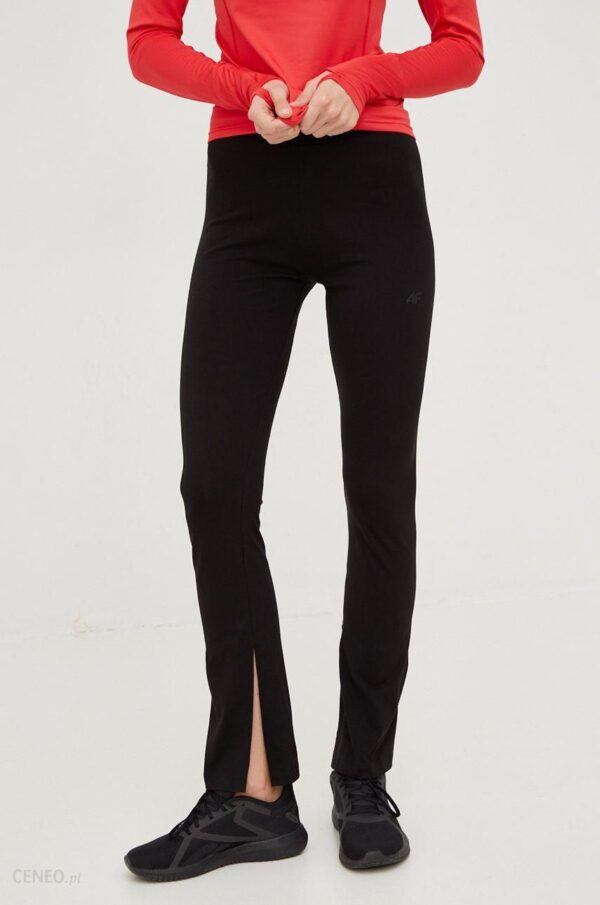 4F spodnie dresowe damskie kolor czarny gładkie