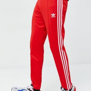 adidas Originals spodnie dresowe męskie kolor czerwony wzorzyste