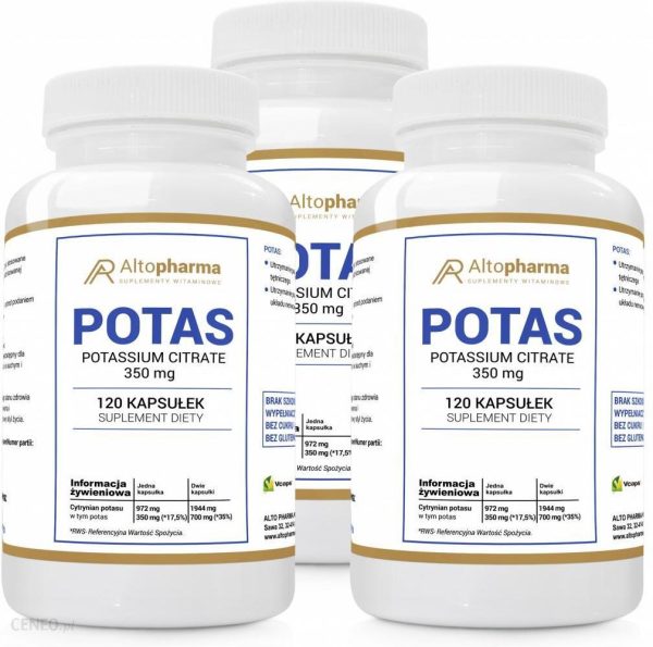 Altopharma Potas 350 Mg Czysty Cytrynian Potasu Wege 3x120Kaps