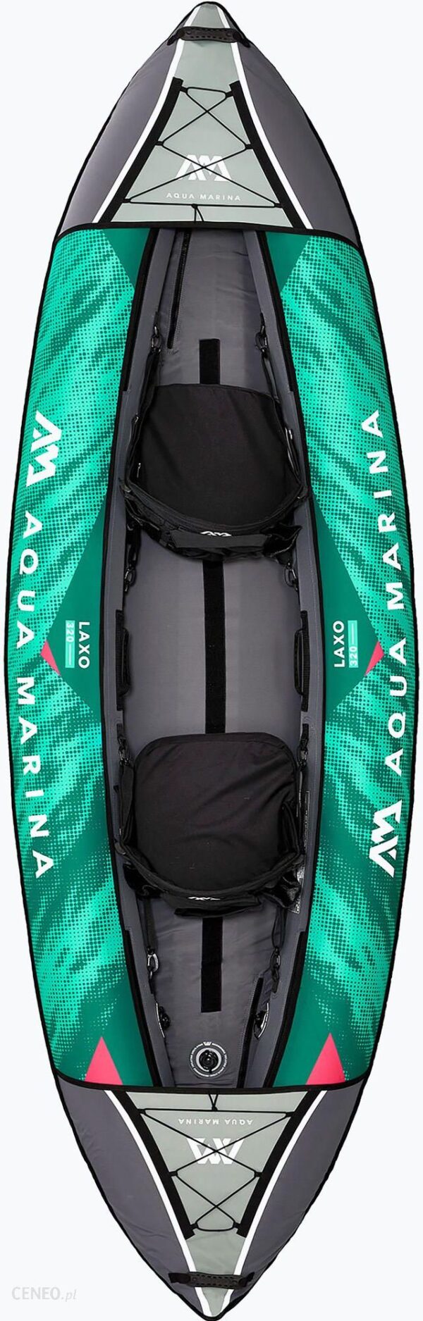Aqua Marina Laxo 320 Recreational Kayak 2 Person. Inflatable Deck. Paddle Set Included. La320 Zielony