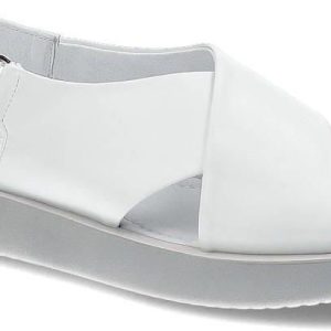 Białe Sandały Nessi Wygodne Skórzane Buty