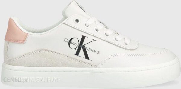 Calvin Klein Jeans sneakersy skórzane Classic Cupsole kolor biały