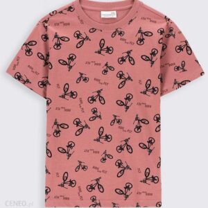 Coccodrillo t-shirt bawełniany dziecięcy kolor różowy wzorzysty
