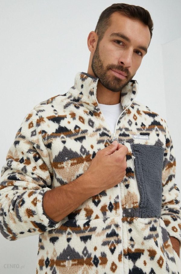 Columbia bluza męska kolor beżowy wzorzysta
