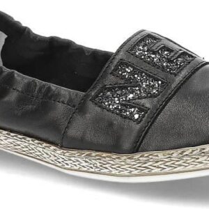 Czarne Espadryle Lemar Wygodne Skórzane Buty Damskie