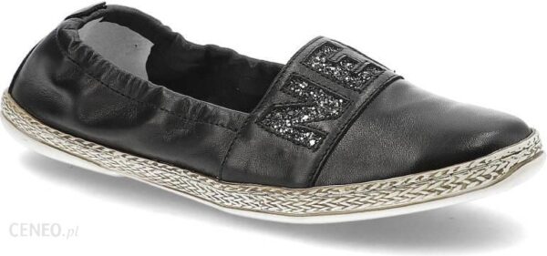 Czarne Espadryle Lemar Wygodne Skórzane Buty Damskie