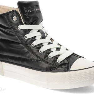 Czarne Trampki Tommy Hilfiger Modne Pikowane Buty Damskie