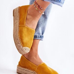 Damskie Espadryle Na Platformie Żółte Marise