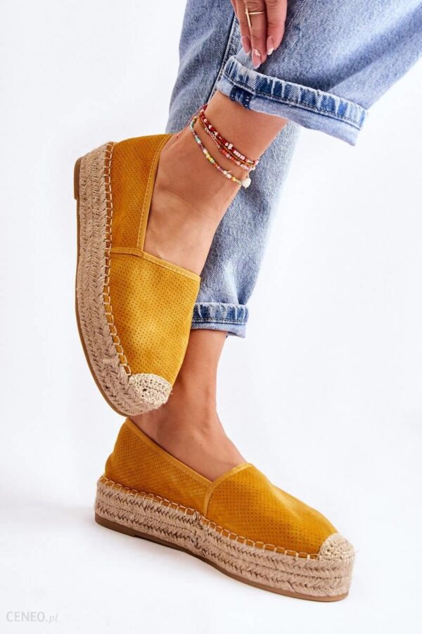 Damskie Espadryle Na Platformie Żółte Marise