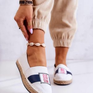 Damskie Espadryle Wsuwane Big Star JJ274964 Biało-Granatowe