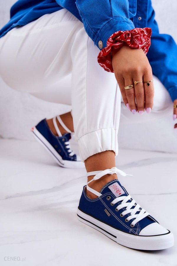 Damskie Klasyczne Trampki Cross Jeans JJ2R4012C Granatowe : Rozmiar - 41