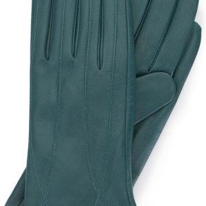 Damskie rękawiczki ze skóry stębnowane