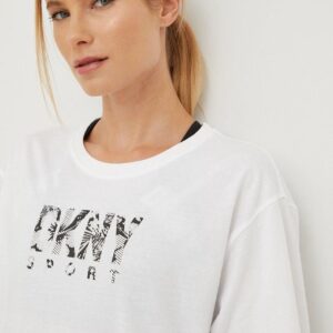 Dkny t-shirt bawełniany kolor biały