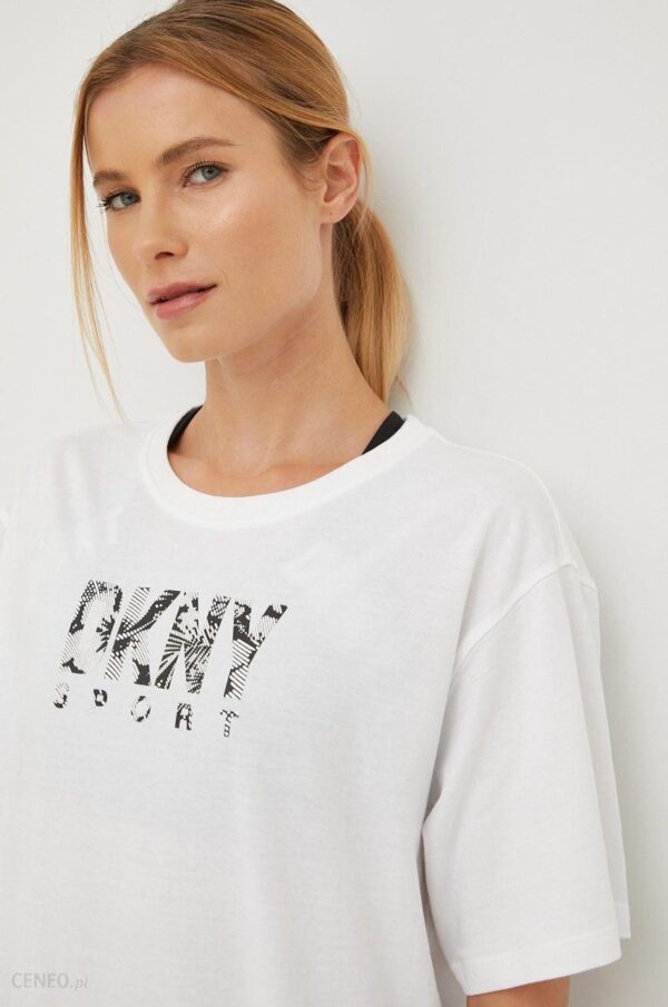 Dkny t-shirt bawełniany kolor biały