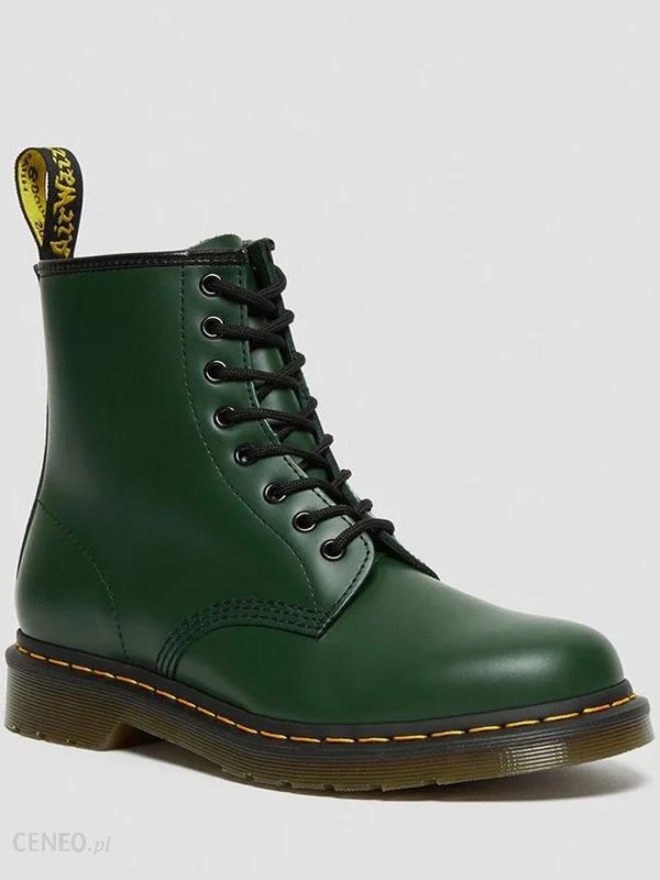 Dr. Martens Skórzane botki w kolorze zielonym