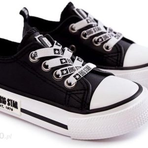 Dziecięce Skórzane Trampki BIG STAR KK374043 Czarno-Białe : Rozmiar - 27