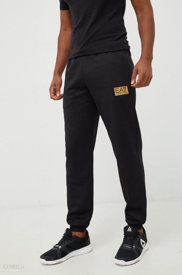 EA7 Emporio Armani spodnie dresowe męskie kolor czarny gładkie