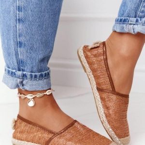 Espadryle Na Słomkowej Podeszwie Lu Boo Brązowe