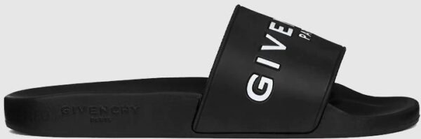 GIVENCHY - Czarne klapki damskie z białym logo