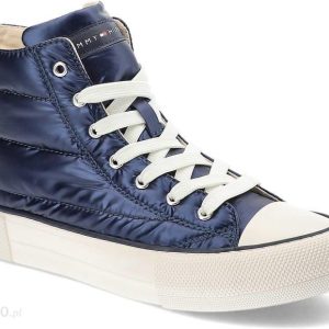 Granatowe Trampki Tommy Hilfiger Modne Pikowane Buty Damskie