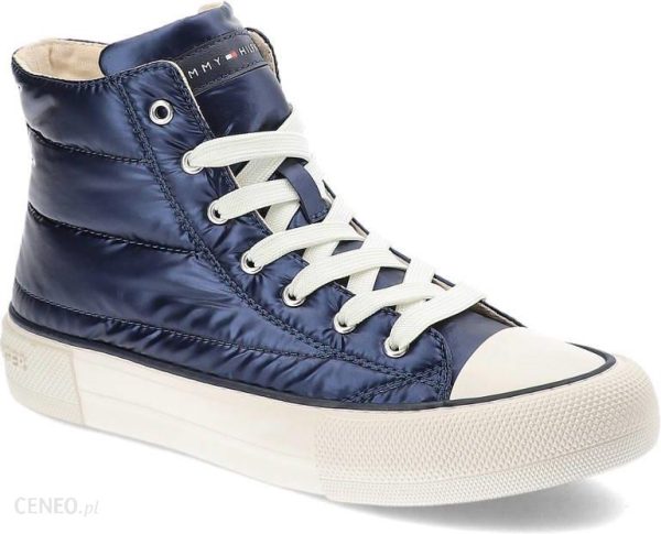 Granatowe Trampki Tommy Hilfiger Modne Pikowane Buty Damskie