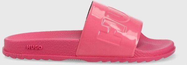 HUGO klapki Match damskie kolor różowy