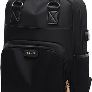 J.Qmei Nylon Usb Backpack Macbook Air Pro 13/14 Black