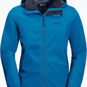 Jack Wolfskin Kurtka Przeciwdeszczowa Męska Evandale Niebieska 1111131 1361 002
