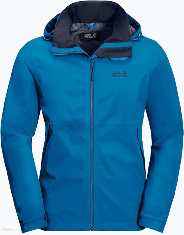 Jack Wolfskin Kurtka Przeciwdeszczowa Męska Evandale Niebieska 1111131 1361 002