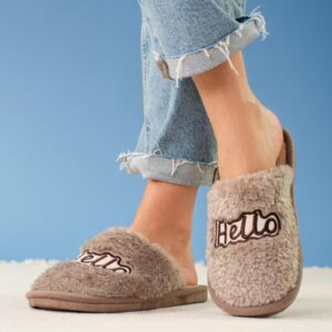 Kapcie damskie Shelovet brązowe