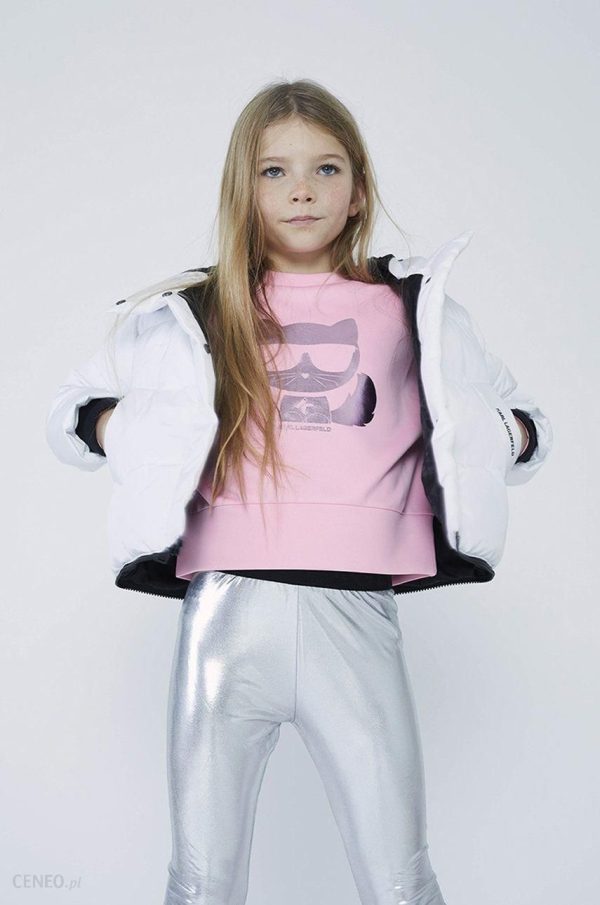 Karl Lagerfeld bluza dziecięca kolor różowy z nadrukiem