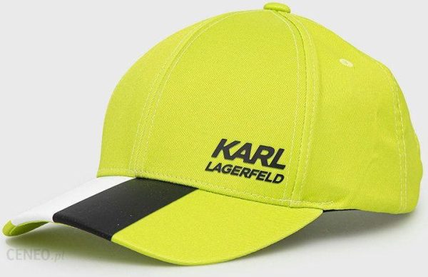 Karl Lagerfeld czapka kolor zielony z nadrukiem