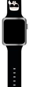 Karl Lagerfeld Pasek KLAWLSLKK Apple Watch 4/5/6/7/SE 44/45mm czarny/black strap Silicone Heads