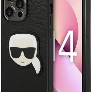 Karl Lagerfeld Saffiano Karl Head Patch Case - Etui iPhone 14 Pro (czarny) SZYBKA DOSTAWA (205142)