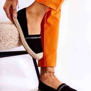 Klasyczne Wsuwane Damskie Espadryle Czarne Cersei : Rozmiar - 41