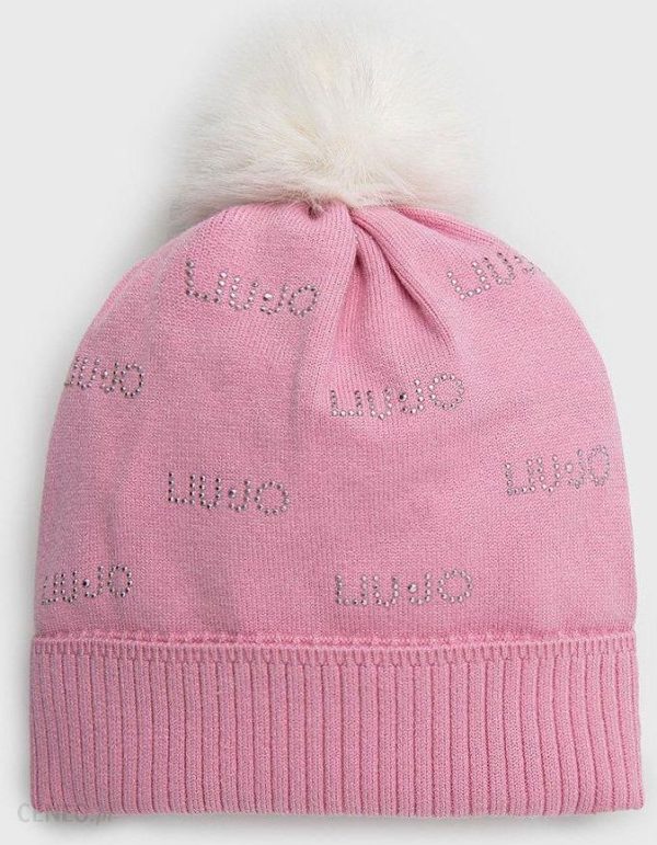Liu Jo czapka kolor różowy z cienkiej dzianiny