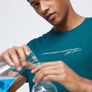 Medicine t-shirt bawełniany kolor zielony z nadrukiem