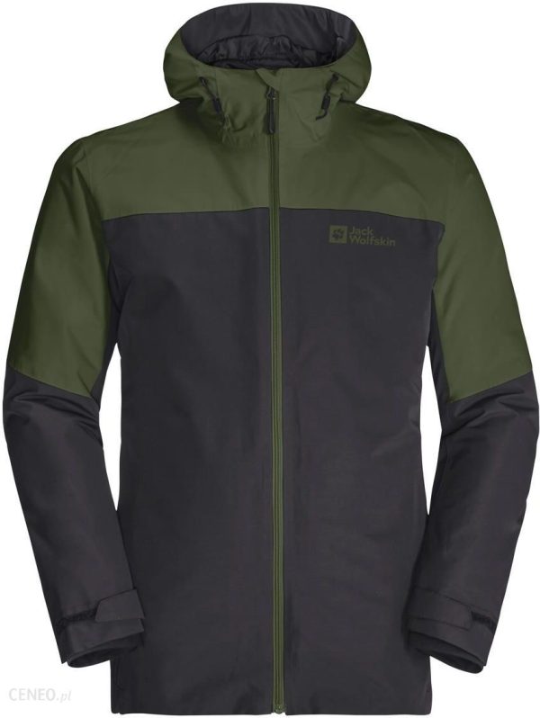 Męska Kurtka 3 w 1 JACK WOLFSKIN GLAABACH 3IN1 JKT M 1115291-4129 – Oliwkowy