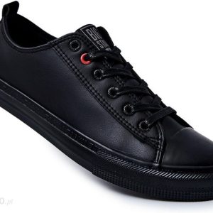 Męskie Skórzane Trampki BIG STAR JJ174005 Czarne : Rozmiar - 44