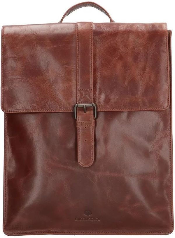 Micmacbags Skórzany plecak w kolorze brązowym - 32