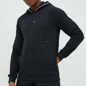 Nike bluza męska kolor czarny z kapturem gładka