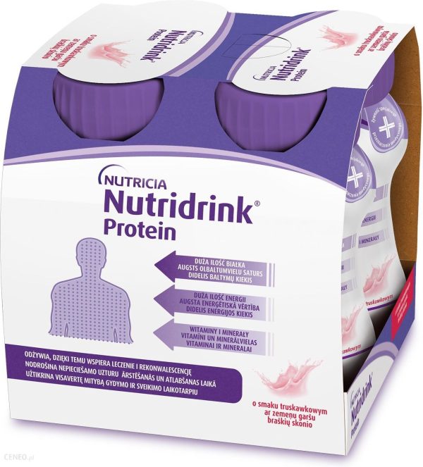 Nutridrink Protein preparat odżywczy smak truskawkowy 4X125ml