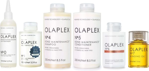 Olaplex Nr 0 and Nr 3 and Nr 4 and Nr 5 and Nr 6 and Nr 7 Zestaw do całkowitej odbudowy włosów 6 produktów