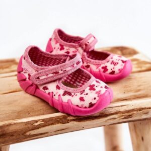 Papcie Baleriny Befado Motyle 109P257 Różowe : Rozmiar - 22