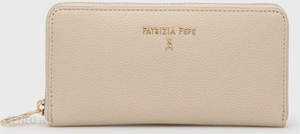 Patrizia Pepe portfel skórzany damski kolor beżowy