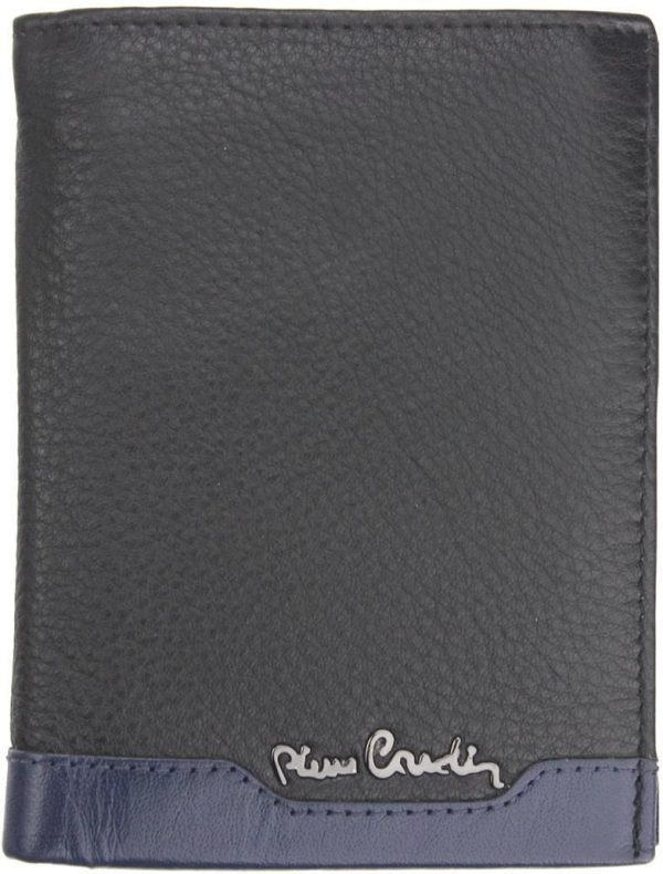 Pojemny męski portfel Pierre Cardin TILAK37 326 RFID - czarny + niebieski