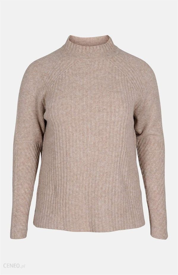 Prążkowany sweter z wysoką szyją Comfy