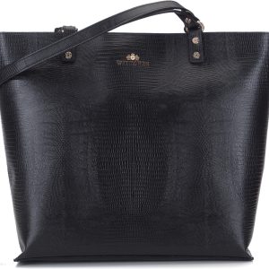Shopperka ze skóry lizard trapezowa