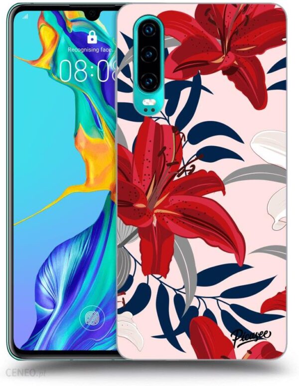 Silikonowe Przeźroczyste Etui Na Huawei P30 - Red Lily (930010222)