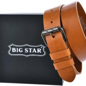 Skórzany męski pasek Big Star Shoes JJ675050 115cm brązowy